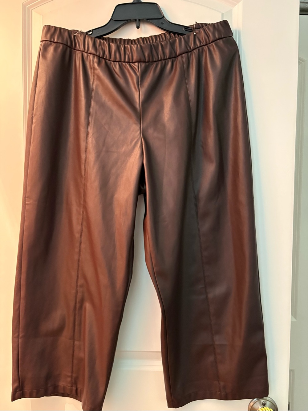 NWT Faux Leather Crop Pant